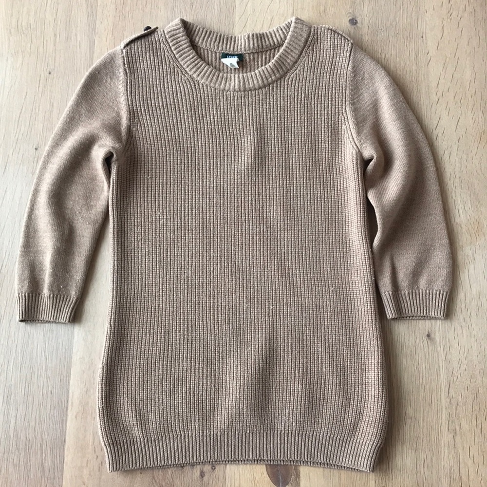 J. Crew 3/4 sleeve tan sweater size small